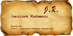 Janicsek Radamesz névjegykártya
